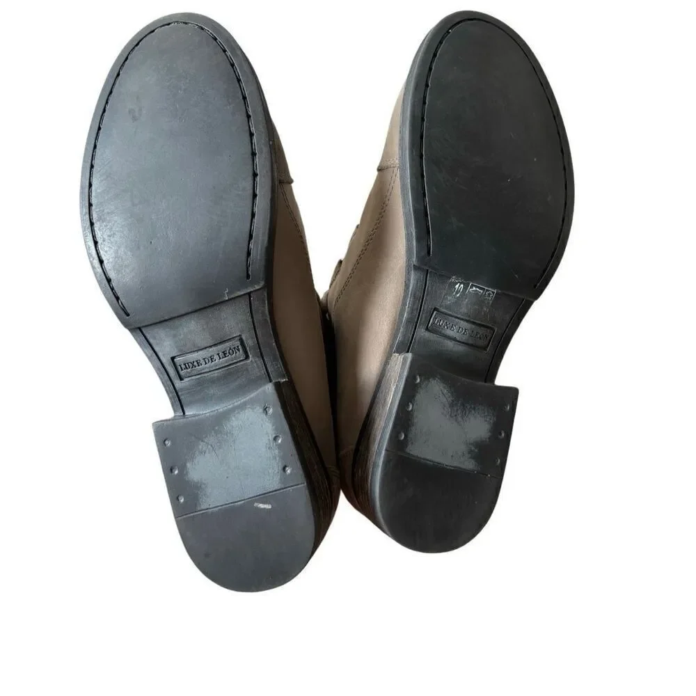 Luxe De Leon‎ Aura Leather Boot size 10 Smoke Gray